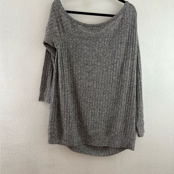Off-Shoulder Super Soft Plush Wide Rib Sweatshirt size 2X - Picture 5 of 6